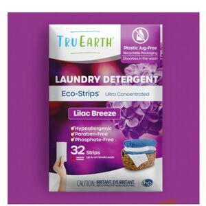 Tru Earth Eco-Strips Laundry Detergent – Lilac Breeze 32 Strips (64 Load)